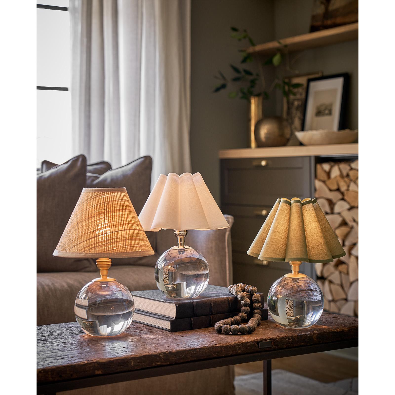 Giorgio Crystal Mini Lamp (White Scalloped Shade) | Regina Andrew